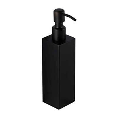 Imagen de Ambrosya Dispensador de Jabón Independiente Acero Inoxidable en Negro Baño Inodoro Soporte Titular (Acero (Negro), Angular)