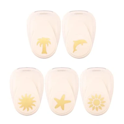 Imagen de Vaessen Creative Juego de 5 troqueles con diseño girasoles, palmeras, delfines, estrellas mar y sol, 2,5 cm, hasta 250 g/m², para manualidades, papel scrapbooking
