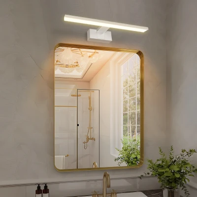 Imagen de Aigostar Lámpara LED de Espejo 40cm 8W 560LM Baño, Amarillo Cálido 4000K Pared IP44 230V Luz Baño Blanco Apliques