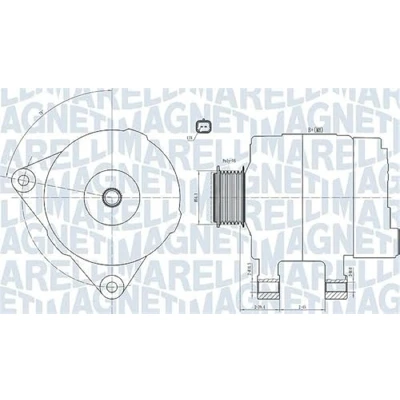 Imagen de MAGNETI MARELLI 063732033010 Alternador 14V 150A PEUGEOT: 207 Hatchback, Partner I Furgón, 208 CITROËN: Berlingo II, C4 Grand Picasso