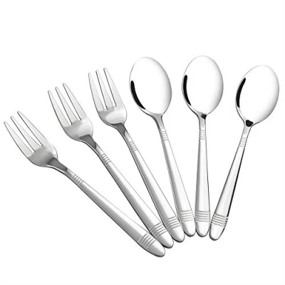 Imagen de Bblie 6 Piezas Cuchara de té y Tenedores Postre Acero Inoxidable