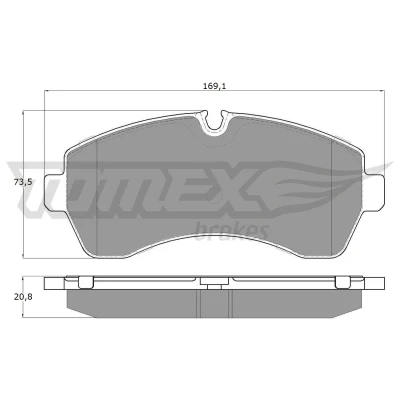 Imagen de TOMEX brakes TX 14 24 Juego de pastillas freno Eje delantero preparado para indicador desgaste MERCEDES BENZ: Clase V, Sprinter 3.5 T Furgón