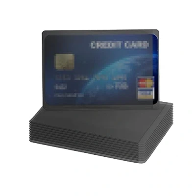 Imagen de kwmobile 10x Funda protectora de TPU para tarjetas crédito y débito Cubiertas protectoras tarjeta Tarjetero negro/transparente