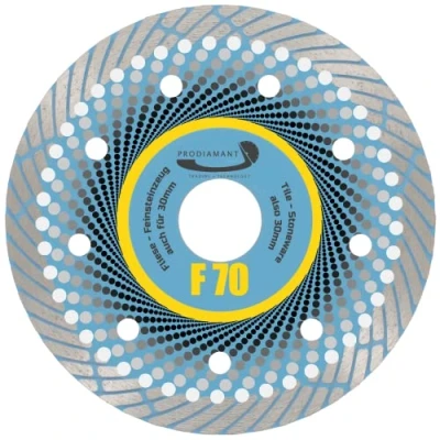 Imagen de PRODIAMANT disco de corte diamante profesional premium F70 extra fino 115 mm x 22,2 mm, para baldosas seco hasta 3 cm