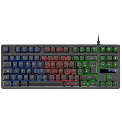 Imagen de Teclado para juegos Mars Gaming MK02 Black, USB 2.0 H Mech, compacto TKL, FRGB Rainbow, antiimágenes, idioma francés