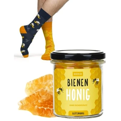 Imagen de soxo Miel Calcetines Mujer Divertidos Regalos Para Hombre Originales Regalo Colores 40 45 Honig Hombres