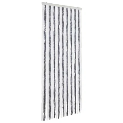 Imagen de vidaXL Cortina Mosquitera Chenilla Gris y Blanco 56x185 cm Malla Anti Insectos Mosquitos Moscas Bichos