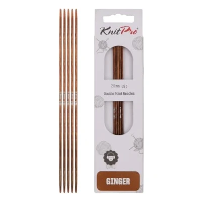 Imagen de KnitPro Ginger Double Pointed Needles 12.5cm x 2mm Ended Knitting Pins, Set of 5