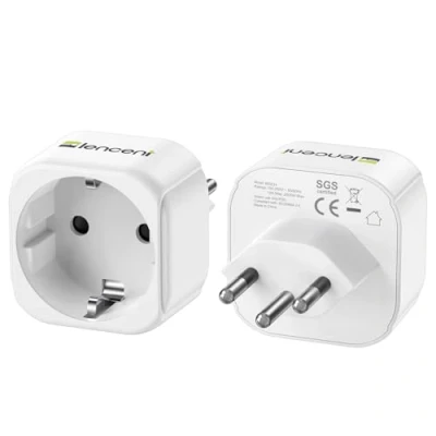 Imagen de LENCENT 2X Adaptadores de Viaje Suiza Tipo J, Enchufe 2 Clavijas Europa a 3 Suizo para Liechtenstein (Tipo J)