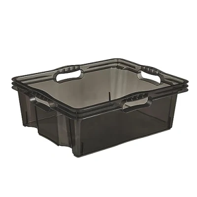 Imagen de keeeper Multi Box L Caja de almacenamiento con asas integradas, 16 L, 43 x 35 15 cm, Franz, Gris Crystal