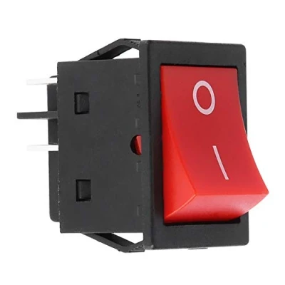 Imagen de Jadeshay Interruptor Basculante,30A Oscilante Impermeable Interruptores 4 Terminales DPDT Encendido y Apagado para Máquina de Soldadura