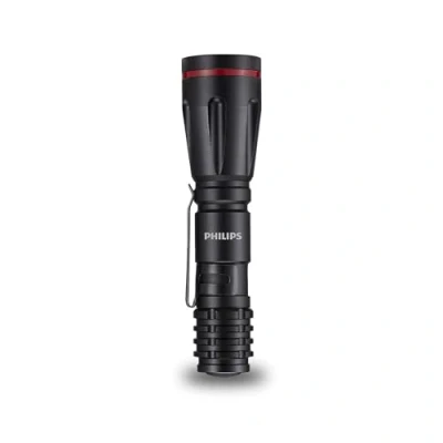 Imagen de Philips SFL1001P/10 Linterna LED, 160 Lúmenes, Hasta 5 Horas de Reproducción, Resistente al Agua IPX4, Color Negro (2 Pilas AA Incluidas)