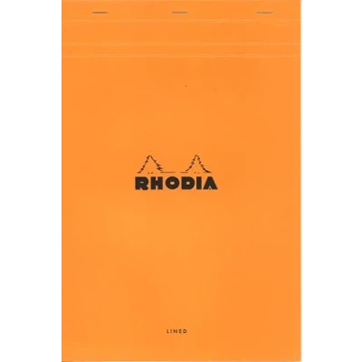 Imagen de Rhodia Bloc de notas grapado y microperforado Rhodia, DIN A5, 14,8 x 21 cm, 150 hojas, 80 g, cuadrícula naranja, 4 unidades, color naranja 31,8
