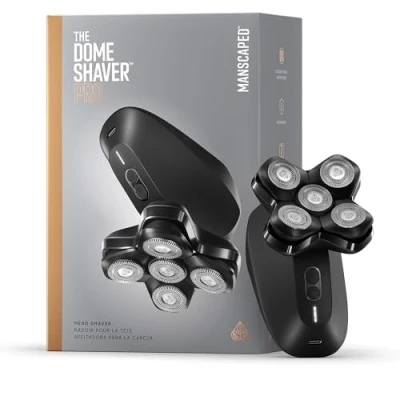 Imagen de Afeitadora para la cabeza The Dome Shaver™ PRO de MANSCAPED® Cinco cabezales giratorios con tecnología SkinSafe® y FlexAdjust, resistente al agua, carga inalámbrica USB C, bloqueo seguridad.