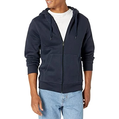 Imagen de Amazon Essentials Chaqueta de felpa con cremallera completa (disponible en tallas grandes y largos especiales) Hombre, Azul Marino, XXL Grande Alto