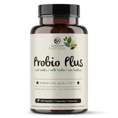 Imagen de Probio Plus Complex Inulina 180 cápsulas con recubrimiento entérico 20 mil millones de ufc por dosis diaria, bacterias lácticas, bifidobacterias para la flora intestinal en altas dosis.