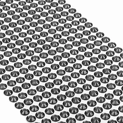 Imagen de Movoja Diamantes de imitación redondos y brillantes, autoadhesivos, para decorar hacer manualidades, 504 unidades, 6 mm, color negro