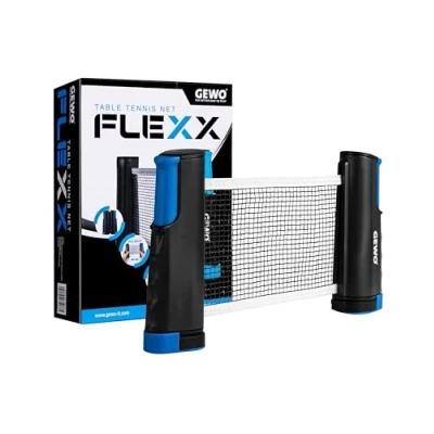Imagen de GEWO Table Tennis Net FleXX Red de Ping Pong para Cualquier Mesa Pinzas Antideslizantes Ajustables la to Go Extensible hasta 2 m con Grosor Tabla 5 cm, Altura
