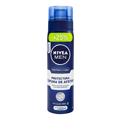 Imagen de NIVEA MEN Protege &amp; Cuida espuma de Afeitar Protectora (1 x 200 ml), facial con tecnología Ultra Glide, cuidado sin irritaciones para todo tipo piel