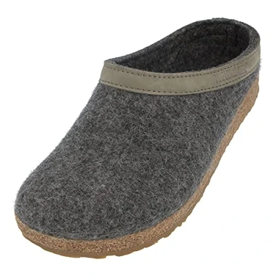 Imagen de HAFLINGER Zueco Grizzly Torben de fieltro lana pura antracita, talla 40