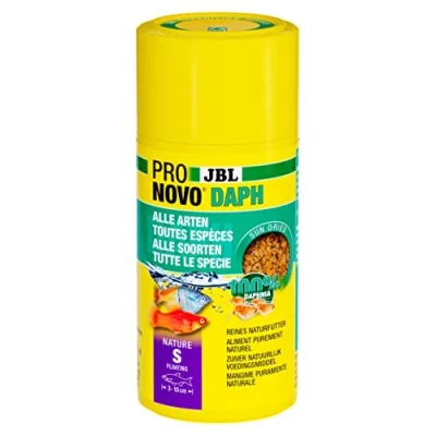 Imagen de JBL PRONOVO DAPH Golosinas para pulgas de Agua Todos los Peces Ornamentales 3 a 10 cm, Talla S, 100 ml