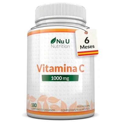 Imagen de Vitamina C 1000 mg 180 Comprimidos Veganos Suministro para 6 Meses Complemento alimenticio de Nu U Nutrition