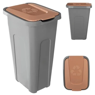 Imagen de KADAX cubo de basura para separación residuos, 30 L, robusto con tapa hermética, contenedor sistema plástico (1,