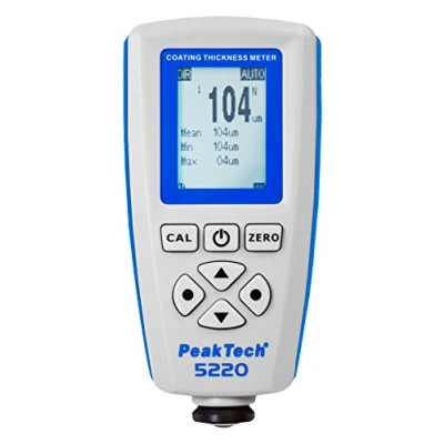 Imagen de PeakTech P 5220 profesional de Espesímetro/capa gruesos ultrasónico con USB para Laca Auto, (Fe y Non fe) metal como Zinc, Oro, Acero aluminio