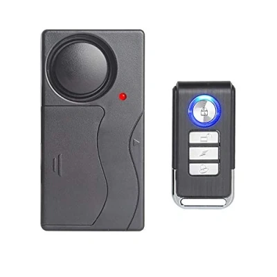 Imagen de Mengshen Alarma de Vibración Inalámbrica, Antirrobo para Bicicleta/Motocicleta/Automóvil/Vehículos/Puerta/Ventana, 110db Voz Alta (Control Remoto Incluido)