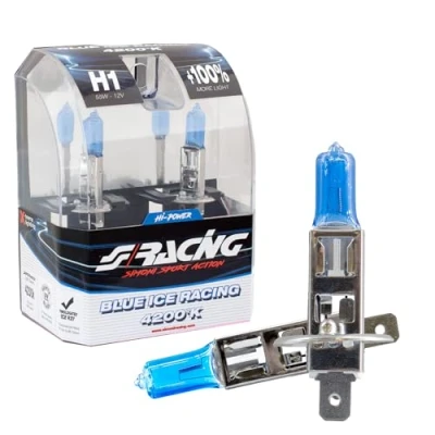 Imagen de Simoni Racing Set lamparas Halógeno &#039;Blue Ice Racing&#039; H1 (4200K) 12V/55W, de 2 piezas ECE R37