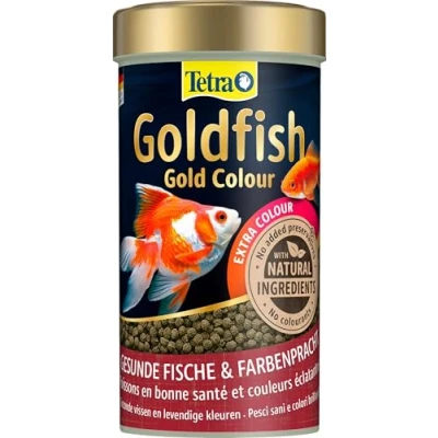 Imagen de Tetra Goldfish Gold Colour Alimento granulado premium para carpines dorados y otros peces de agua fría, lata 250 ml