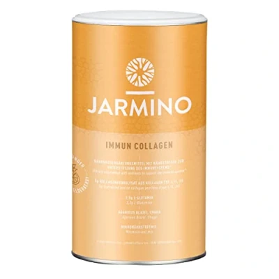 Imagen de Hidrolizado de Colágeno con L Glutamina Fortalece el Sistema Inmunológico Vitamina C, D, Selenio, Zinc, Jengibre, Saúco, Hongos Vitales 450g Inmune en Polvo JARMINO