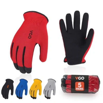 Imagen de Vgo... 5 Pares Guante de trabajo multifuncional,Guantes seguridad,Guantes construcción,Guantes jardinería,Guantes ligeros（AL8736）