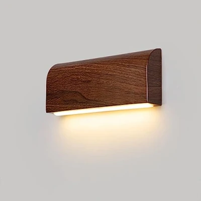 Imagen de Lámpara De Pared Interior 5W LED Blanco Cálido Luz Madera Apliques Moderno Decoración Iluminación Para Salon Dormitorio Sala Pasillo Escalera, 20cm