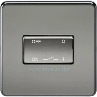 Imagen de Knightsbridge SF1100BN 10 Conmutador A 3 Polos Sin Tornillos Fan Aislador Negro Níquel