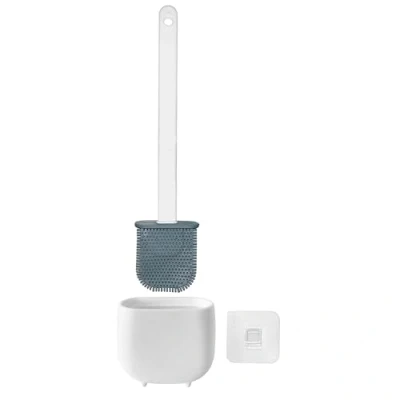 Imagen de WE Escobillas y Portaescobillas de Inodoro, Cepillo Soporte para WC, Silicona, TPR Caucho termpoplástico, Blanco