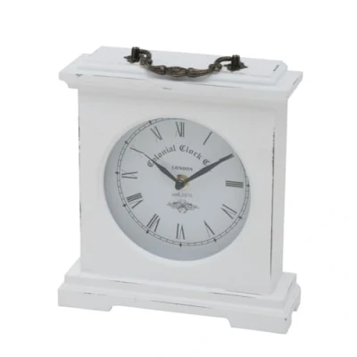 Imagen de Boltze Betty 5231600 Reloj de Mesa (24 cm Altura, para Interiores, analógico, decoración), Color Blanco