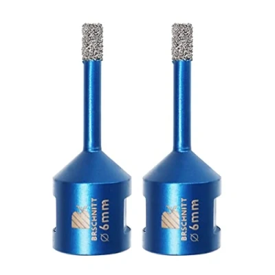 Imagen de Broca de diamante 6 mm,2 piezas M14 Sierra perforadora soldada al vacío para baldosas, gres porcelánico, cerámica, mármol, granito, perforación, adecuada