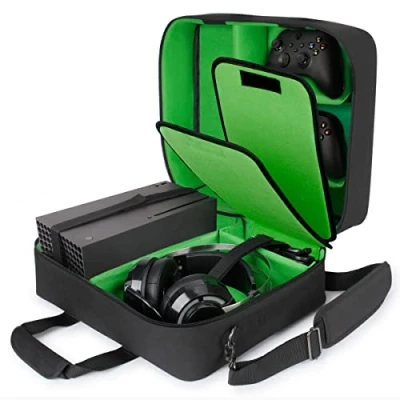 Imagen de USA Gear Estuche Xbox para Consola Compatible con Series X Y S Interior Personalizable Controladores, Juegos, Auriculares Juegos Más Accesorios (Verde)