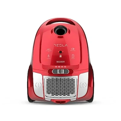 Imagen de TESLA Aspirador BG200R con Bolsa, 800W, Depósito 2L, Filtro HEPA Lavable, Radio de Trabajo 8m, Rojo