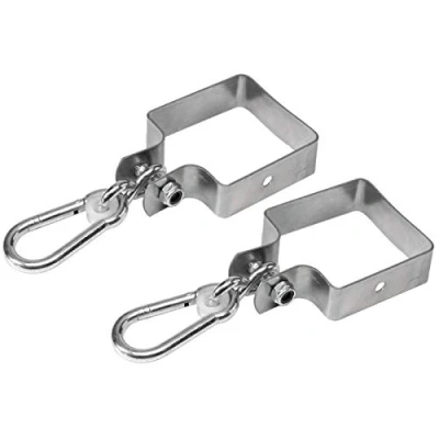 Imagen de LoggyLand Juego de 2 Swing Pinza Cuadrado 10x10cm Gancho Columpio Redonda para P con Mosquetón Colgar el Asiento