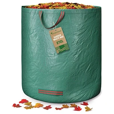 Imagen de GardenGloss® 1X Bolsa de Basura Jardín con Asas 272L Gran Capacidad Estables a los Rayos UV y Repelentes al Agua Saco Reutilizable Estable
