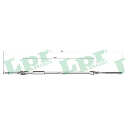 Imagen de LPR C1265B Cable de Freno Mano 794/474 Discos PEUGEOT: 607 Berlina