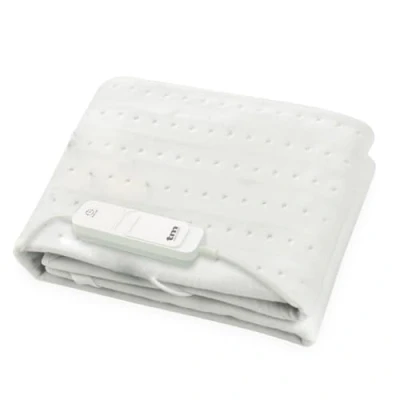 Imagen de TM Electron Cubre Colchones Calientacamas Eléctrico Para Cama Individual 60w Con 3 Niveles De Temperatura Y Apagado Automático. Tamaño 150x80cm, color Blanco