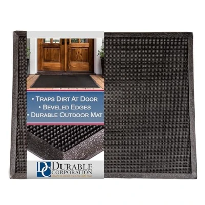 Imagen de Alfombrilla de Entrada para Exteriores Goma Resistente y Duradera., Caucho, Negro, 16&quot; x 24&quot;