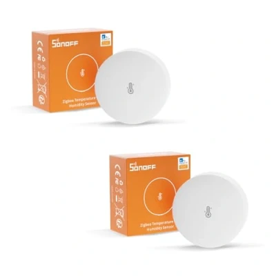 Imagen de SONOFF Zigbee Sensor De Temperatura y Humedad SNZB 02P 2pcs, Requiere hub, para Control Remoto Domótica, Compatible con Google, Smartthing,Alexa, Funciona IFTTT(batería interna ）