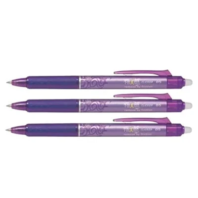 Imagen de Pilot Frixion Ball Clicker Bolígrafo retráctil (0,50 mm, 3 unidades), color morado