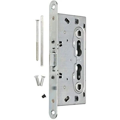 Imagen de KOTARBAU® cerradura de embutir para puertas cortafuegos, 72/65 mm, con antipánico, protección contra incendios, color plateado
