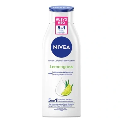 Imagen de NIVEA Loción corporal Lemongrass (400 ml), crema con sésamo natural y fragancia de lemongrass, hidratante para 72 horas hidratación refrescante