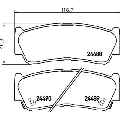 Imagen de HELLA 8DB 355 013 081 Juego de pastillas freno con avisador acústico desgaste accesorios HYUNDAI: Santa Fe 2, I, H 1 / Starex MPV